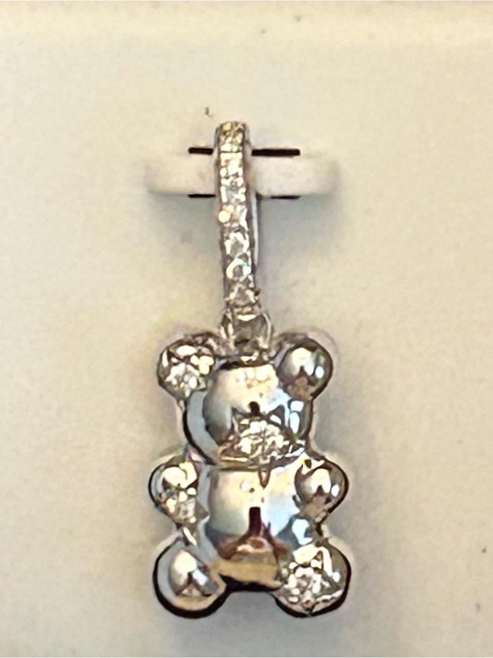 1.00CTW Moissanite 925 Sterling Silver 3-D Teddy Bear 🧸 Pendant Necklace Charm